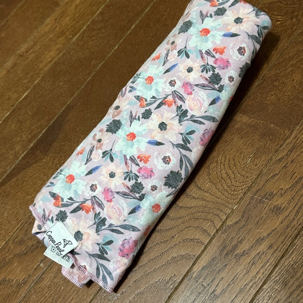 Copper Pearl Floral Pink Baby Blanket